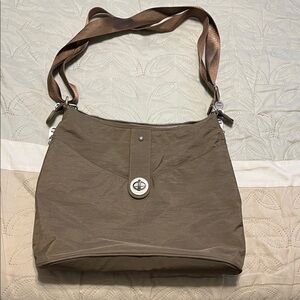 Baggallini Brown Crossbody Shoulder Bag with Turn-Lock Accent